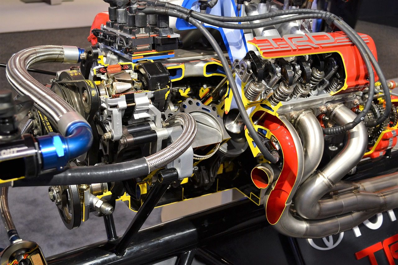 An engine with fuel lines made with PTFE